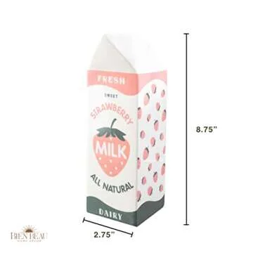 Retro Strawberry Milk Carton vase –Vintage Inspired Kawaii Ceramic vase -Pink Strawberry Flower vase -Cute Accent Decor for Your Home Kitchen Office