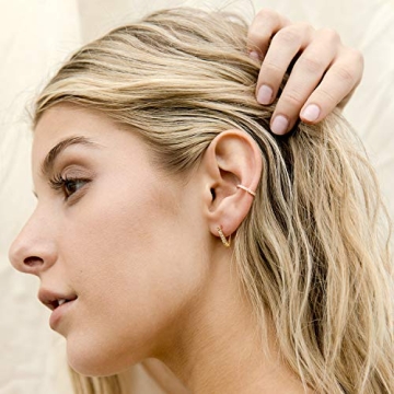 PAVOI 14K Gold Plated V-Shaped Huggie Earrings