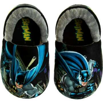 Batman Plush Toddler Slippers for Young Superheroes