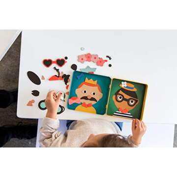 Petit Collage Funny Face Magnetic Travel Play Set – Fun Game for Families, Ideal for 2-4 Players, Ages 4+ – Travel Game for Kids with Handy Portable Tin – Make a Great Gift Idea