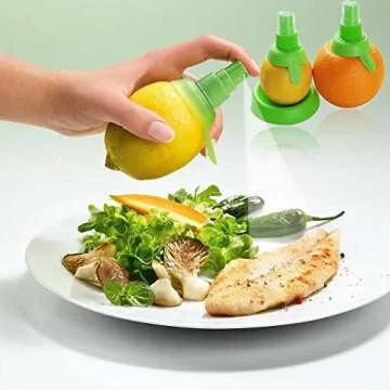 Lemon Sprayer Gadget,Citrus Sprayer Set Lime Juicer Extractor for Salads, Seafood and Cooking Fashionable Kitchen Gadget BlueTop