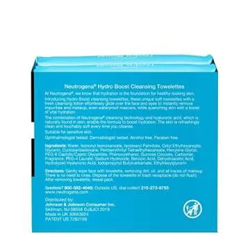 Neutrogena Neutrogena Hydroboost Facial Cleansing & Makeup Remover Wipes With Hyaluronic Acid, Twin Pack, 25 Ct, 25 count (Pack of 4)
