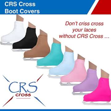 CRS Cross Skating Boot Covers Lycra Ice Skate Covers. Performance Ready Protection for Figure Skates, Ice Skating, Roller Skates.(Black, Adult)