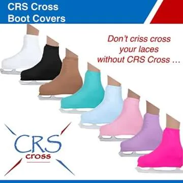 CRS Cross Skating Boot Covers Lycra Ice Skate Covers. Performance Ready Protection for Figure Skates, Ice Skating, Roller Skates.(Black, Adult)
