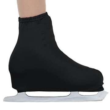CRS Cross Skating Boot Covers Lycra Ice Skate Covers. Performance Ready Protection for Figure Skates, Ice Skating, Roller Skates.(Black, Adult)