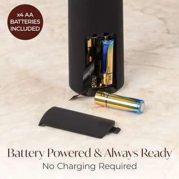 Electric Wine Opener Battery Operated with Stand and Built-in Foil Cutter - Automatic Wine Opener - Electric Corkscrew for Easy Cork Removal - Best Gift for Wine Lover (Black and Rose Gold)