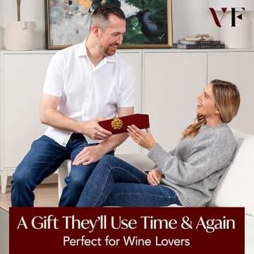 Electric Wine Opener Battery Operated with Stand and Built-in Foil Cutter - Automatic Wine Opener - Electric Corkscrew for Easy Cork Removal - Best Gift for Wine Lover (Black and Rose Gold)