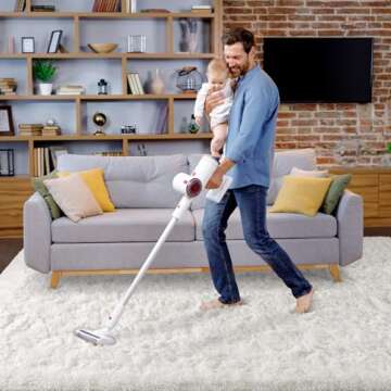 HOMORE Cream Rug for Living Room 5x8 Fluffy Area Rug Modern Shag Rugs for Bedroom, Super Soft and Comfy Carpet, Cute Carpets for Kids Nursery Boys Girls Room Decor, Ivory