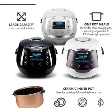 Reishunger Digitaler Reiskocher – Dampfgarer inklusive