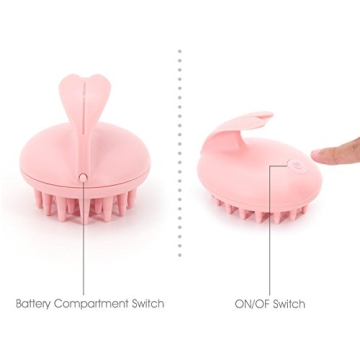 Electric Scalp Massager for Hair Growth, Electric Cute Rabbit Head Massager Shampoo Massage Comb Scalp Massager Vibrating Brush (Pink)