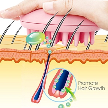 Electric Scalp Massager for Hair Growth, Electric Cute Rabbit Head Massager Shampoo Massage Comb Scalp Massager Vibrating Brush (Pink)