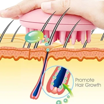 Electric Scalp Massager for Hair Growth, Electric Cute Rabbit Head Massager Shampoo Massage Comb Scalp Massager Vibrating Brush (Pink)