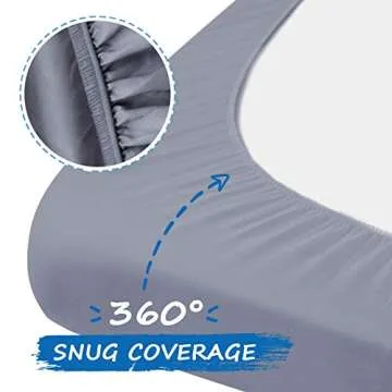 Pack and Play Sheets Fitted 2 Pack Mini Crib Sheets for Baby Boys Girls, Portable Playard Sheet, Ultra Soft Microfiber Playpen Sheets Compatible with Graco Pack N Play, Grey and Navy