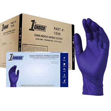 1st Choice Indigo Nitrile Disposable Exam Gloves - 1000 Count for All Occasions