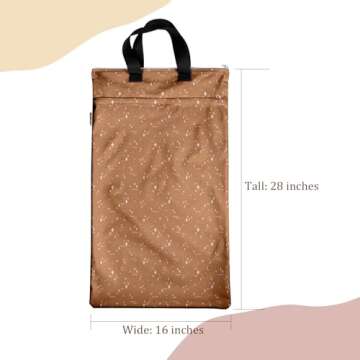 Mama Koala Reusable Hanging Wet Dry Bags for Baby Items, Cloth Diapers, Swimsuits, Travel, Gym Clothes, Beach, Pump Parts, Toiletries, Two Zippered Pockets, 2 Pack (W004L)