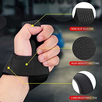 SKDK Cotton Hard Pull Wrist Lifting Straps Grips Band-Deadlift Straps with Neoprene Cushioned Wrist ...