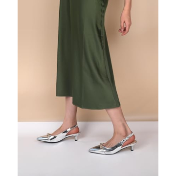 AUMOTED Women Slingback Kitten Pumps for Elegance