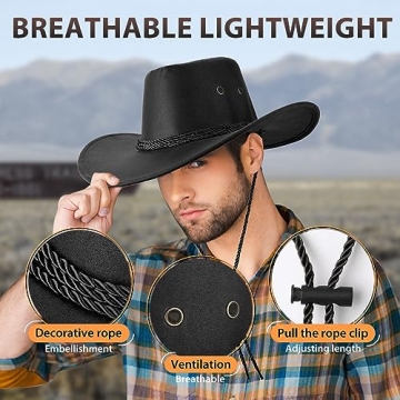 UwantC Western Cowboy Hat for Men and Women - Stylish and Adjustable