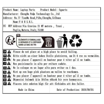 fqparts Replacement Speakers for HP ProBook x360 Black