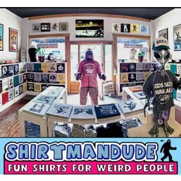 M - Funny Bigfoot Shirt UFO Abduction Shirts for Men Women Cool Cryptozoology Yeti Graphic Tee Sasquatch Alien Cryptid Shirt Blue