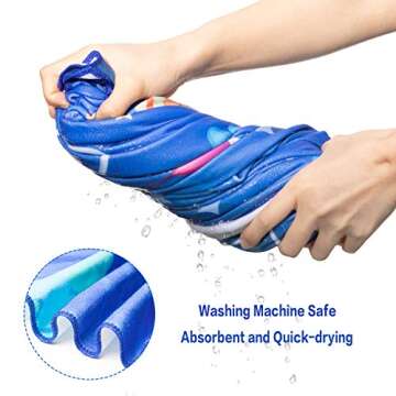 R HORSE Outer Space Beach Towel for Kid, 30 x 60 inch Microfiber Absorbent Beach Pool Towel Quick Dry Sand Free Blanket for Summer Pool Party Supplie Bath Sport Travel Swimming Camping