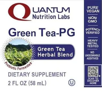 Quantum Nutrition Labs Green Tea-PG - Green Tea Extract Liquid, Green Tea Drops, Camellia Sinensis Supplement, Phytonutrient & Antioxidant Support for Men & Women - 2 Fl Oz