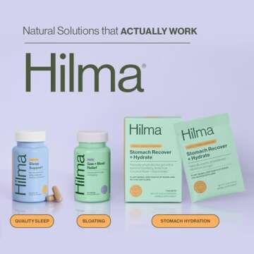 Hilma Sleep Aid Formulated with Magnesium & L-Theanine, Natural Sleep Aids for Adults to Help You Fall Asleep and Stay Asleep Melatonin-Free, Non-Drowsy Next Day Formula, 50 Vegan Capsules