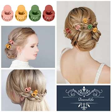 Big Hair Clips for Women Girls 4.34in 8Pack Strong Hold Large Hair Claw Clips for Thick Hair With Small Hair Clips,Nonslip Jumbo Claw Hair Clips Barrettes for Thick Long Hair Accessories Gift…