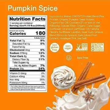 Owyn Vegan Protein Shake - Pumpkin Spice Flavor