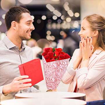 CHRORINE 60 Sheets Valentines Tissue Paper 6 Designs Gift Wrapping Paper for Valentine's Day, Weddin...