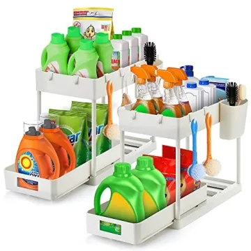 Ravinte 2 Pack Pull Out Under Sink Organizer - Multi Purpose Storage Solution