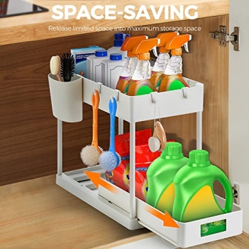 Ravinte Pull Out Under Sink Organizer 2 Tier Storage