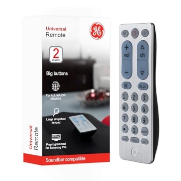GE Big Button Universal Remote Control for Samsung, Vizio, LG, Sony, Sharp, Roku, Apple TV, TCL, Pan...