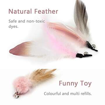 SONGWAY Interactive Cat Feather Toys Set - 7 Pcs Play Kit