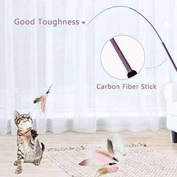 SONGWAY Interactive Cat Feather Toys Set - 7 Pcs Play Kit