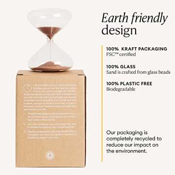 Intelligent Change Mindful Focus 5-Minute Hourglass Sand Timer, Desk Timer for Productivity and Time Management, Minimalist Hourglass Timer, Decorative Gifts, 3.3 (L) x 2.9 (W) inches