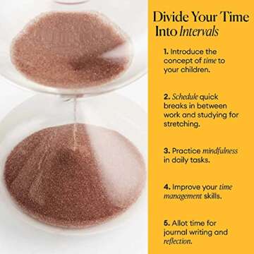 Intelligent Change Mindful Focus 5-Minute Hourglass Sand Timer, Desk Timer for Productivity and Time Management, Minimalist Hourglass Timer, Decorative Gifts, 3.3 (L) x 2.9 (W) inches