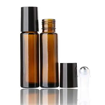 10ml Essential Oil Roll on Bottles - 6 Pack Amber Glass