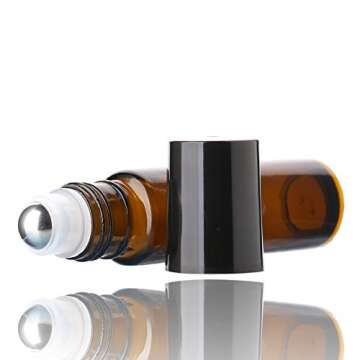 10ml Essential Oil Roll on Bottles - 6 Pack Amber Glass