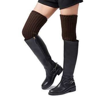 Leotruny Women's Winter Over Knee High Footless Knit Leg Warmers