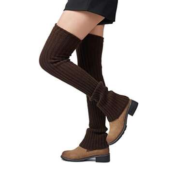Leotruny Women's Winter Over Knee High Footless Knit Leg Warmers
