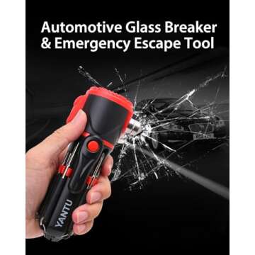 YANTU Window Breaker & Seatbelt Cutter, Car Glass Breaker, Double-Sided Tungsten Steel Hammerheads, 2 in 1 Life-Saving Car Safety Hammer, Necessary Automotive Tool for Emergency