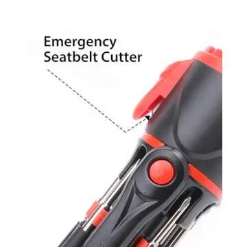 YANTU Window Breaker & Seatbelt Cutter, Car Glass Breaker, Double-Sided Tungsten Steel Hammerheads, 2 in 1 Life-Saving Car Safety Hammer, Necessary Automotive Tool for Emergency