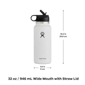 Hydro Flask 32 oz Wide Mouth Straw Lid Pacific Blue