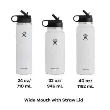 Hydro Flask 32 oz Wide Mouth Straw Lid Pacific Blue