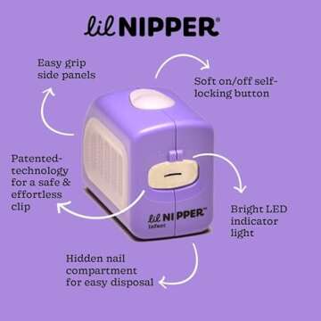 Lil Nipper Baby Nail Trimmer Electric for Infants and Toddlers, Baby Must Haves. Gentle and Safe, Rechargeable and Durable. Baby Essentials for Baby Registry Items. Infant Size 3 mo to 5yr.