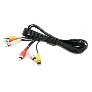PASOW 3 RCA Cable Audio Video Composite Male to Male DVD Cable (6 Feet) for Television