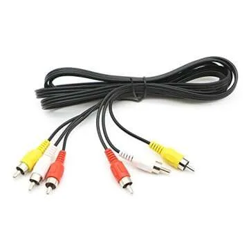 PASOW 3 RCA Cable Audio Video Composite Male to Male DVD Cable (6 Feet) for Television