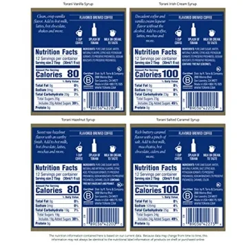 Torani Syrup Variety Pack - 4 Classic Flavors for Drinks