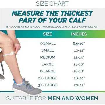 Calf Compression Sleeves for Men and Women - Leg Compression Sleeve - Footless Compression Socks for...